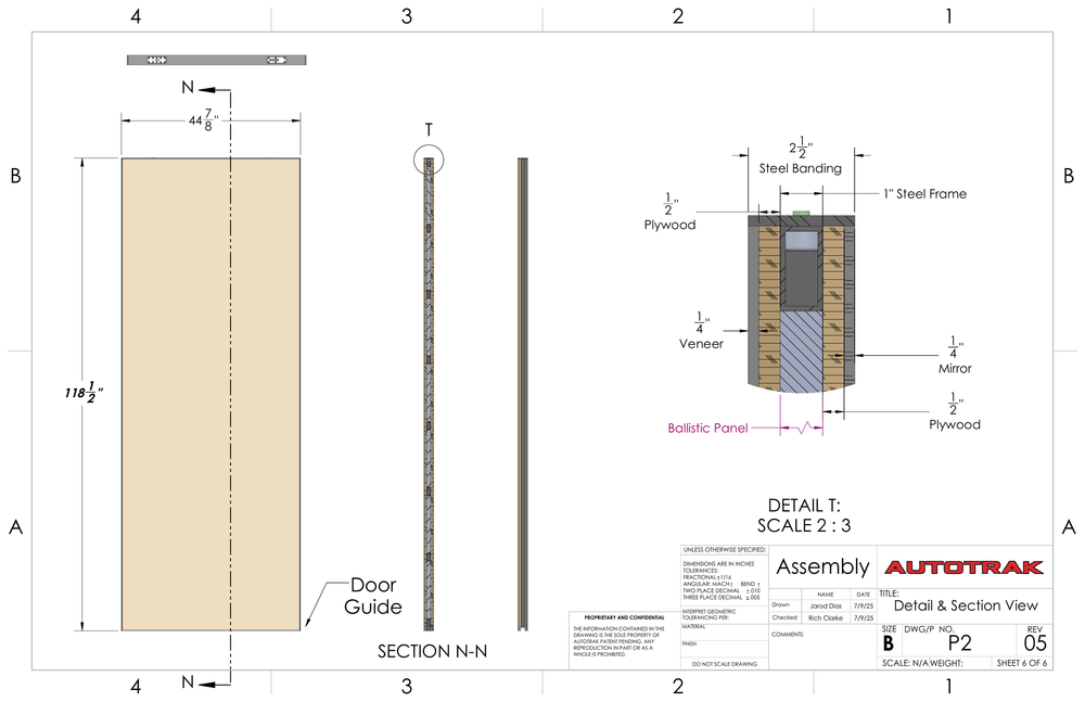 Detailed section view of door panel components.